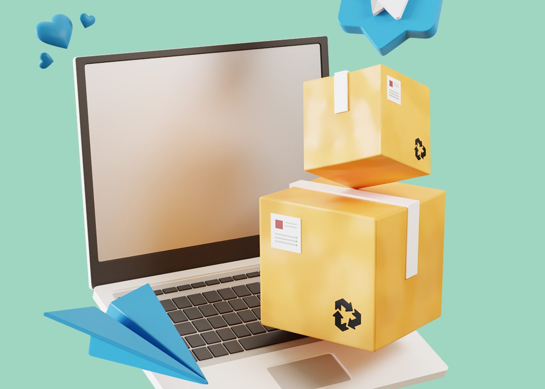 3d Rendering Online Order Parcel Delivery