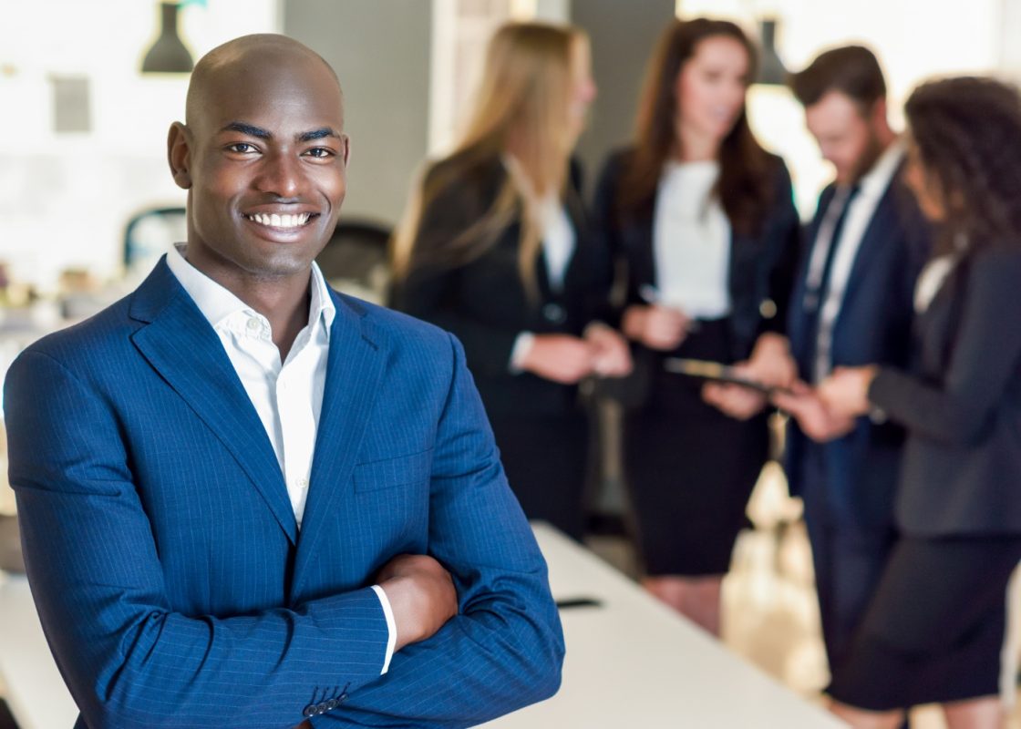 Businessman Leader Modern Office With Businesspeople Working